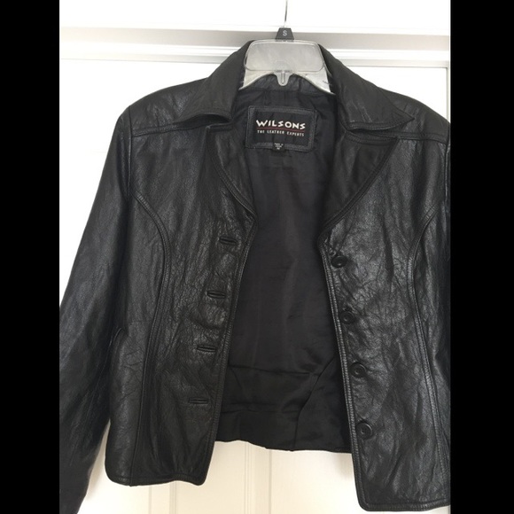 Wilson Black Leather Fitted Moto-Jacket - Picture 2 of 3
